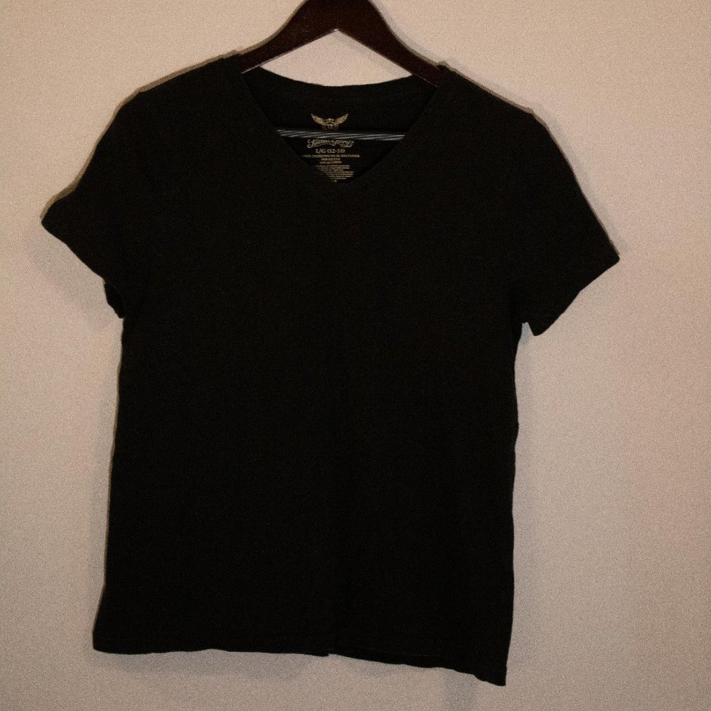 Black V Neck T Shirt